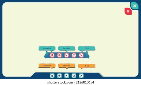 Game Panel. Media Interface With Hover Buttons