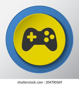 game paper icon with shadow. Vector illustrations.