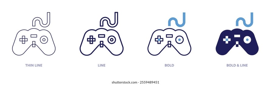Game patches icon in 4 different styles. Thin Line, Line, Bold, and Bold Line. Duotone style. Editable stroke.