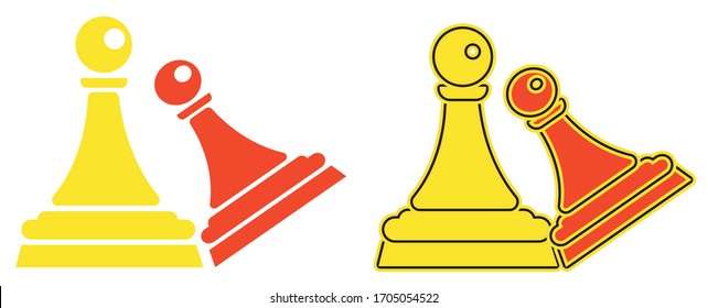 
Game pawn chess pieces play board game strategic logo icon vector