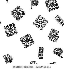 game pc computer gaming vector seamless pattern thin line illustration