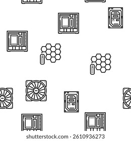 game pc gamer computer online vector seamless pattern thin line illustration