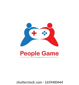 GAME PEOPLE LOGO PLAY FUN VECTOR