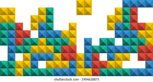 Game pixel bricks. Game colorful background. Vector illustration