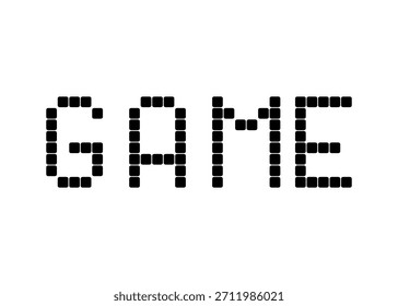 Juego, fuente de Vector digital de píxeles
Palabra de fuente del Vector en un fondo blanco