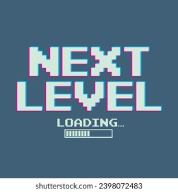 GAME PIXEL TYPOGRAPHY WITH NEXT LEVEL WRITTEN