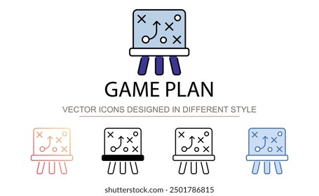 Game Plan icon design with white background stock illustration
