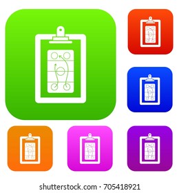 Game plan set icon in different colors isolated vector illustration. Premium collection