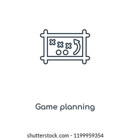Game planning concept line icon. Linear Game planning concept outline symbol design. This simple element illustration can be used for web and mobile UI/UX.