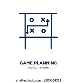 Game Planning Icon From American Football Collection. Thin Linear Game Planning, Game, Plan Outline Icon Isolated On White Background. Line Vector Game Planning Sign, Symbol For Web And Mobile