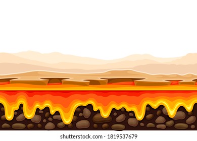 Game Platform with Uneven Terrain and Environment Vector Illustration