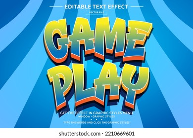 Game play 3D editable text effect template