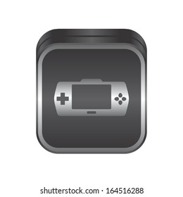 game play black theme icon button