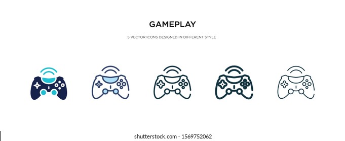 game play icon in different style vector illustration. two colored and black game play vector icons designed in filled, outline, line and stroke style can be used for web, mobile, ui