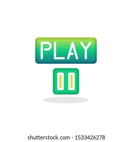 Game play pause button flat icon, vector sign, colorful pictogram isolated on white. Symbol, logo illustration. Flat style design