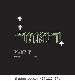 Game Play Pixel Typography for Boys