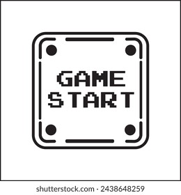 juego, jugar, inicio, digital, gráfico, juego, arcade, ordenador, vector, retro, pantalla, ilustración, estilo, consola, botón, fondo, interfaz, símbolo, tecnología, texto, viejo, diseño, vídeo, jugador,