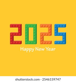 Game play text 2025, Happy new year greeting card
