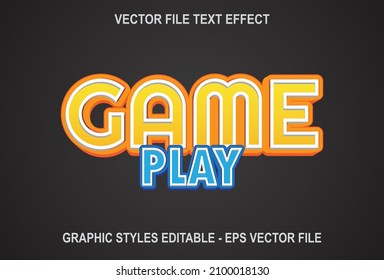 efecto de texto de juego en el fondo oscuro. diseño para plantillas.