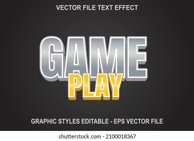 efecto de texto de juego en el fondo oscuro. diseño para plantillas.