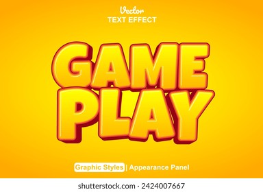 efecto de juego de texto con estilo gráfico naranja y editable