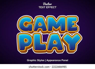 game play text effects with graphic style and can be edited.