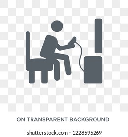 Game playing icon. Trendy flat vector Game playing icon on transparent background from Activity and Hobbies collection.  - Powered by Shutterstock - Get 15% off with code: PIKWIZARD15