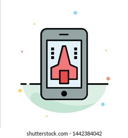 Game, Playing, Mobile, Smartphone Abstract Flat Color Icon Template