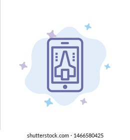 Game, Playing, Mobile, Smartphone Blue Icon on Abstract Cloud Background. Vector Icon Template background