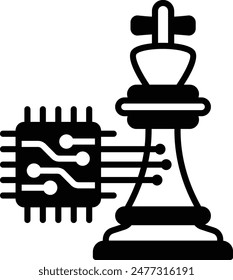 Diseño de Vector, Símbolo de inteligencia artificial general, Signo de procesamiento de lenguaje natural, Ilustración de aprendizaje profundo de máquina, concepto de estrategias de jugador de oponentes de IA predecibles