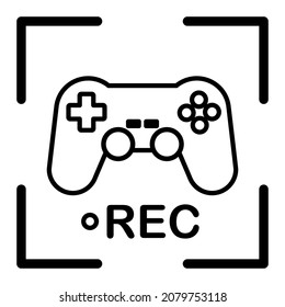 Game playing record icon in trendy outline style design. Vector illustration isolated on a white background.