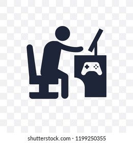 Game playing transparent icon. Game playing symbol design from Activity and Hobbies collection. Simple element vector illustration on transparent background.