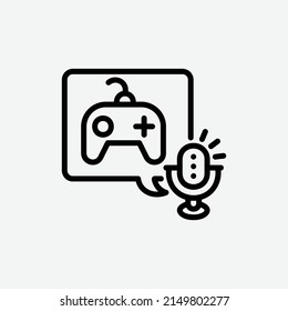  game podcast icon, isolated podcast outline icon in light grey background, perfect for website, blog, logo, graphic design, social media, UI, mobile app
