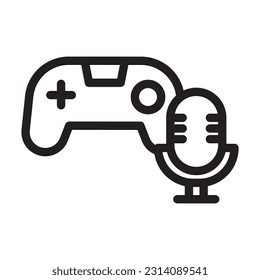 game podcast line icon illustration vector graphic