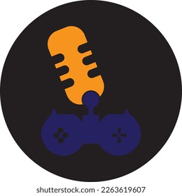 Game podcast logo design vector template 