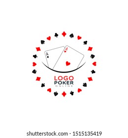 Game poker. Competition. Card Suits Vector. Logo and emblem for application and web. Diamonds Hearts Spade Clubs. Suits. Card tournament. Poker. Online Poker.  Aces in pocket. Card game