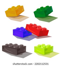 The game prefabricated constructor, mix of different parts, connect. Vector
