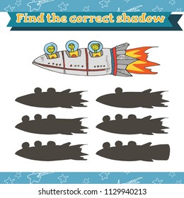 Game for Preschool Children. Find the correct shadow Preschool or kindergarten worksheet.