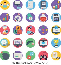 Game Production icons, Production icons collection, Game Production vector set, Game Productionpack, Game icons set, icons pack,set of Production flat icon set