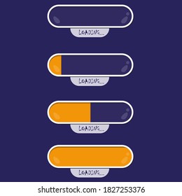 Game progress loading bar.loading bar progress icons set.Vector illusration for app.waiting for game.10eps