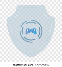 Protector del juego. Ilustración vectorial de protección o seguridad. Fondo transparente.