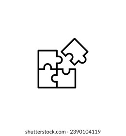 Icono vectorial del rompecabezas del juego sobre fondo blanco.