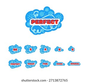 Game ranking. set of vector icons in winter style isolated on white