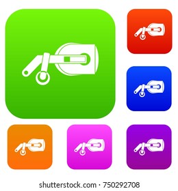 Game reality glasses set icon color in flat style isolated on white. Collection sings vector illustration