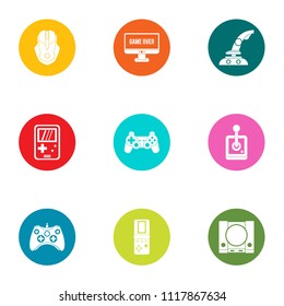 Game reality icons set. Flat set of 9 game reality vector icons for web isolated on white background