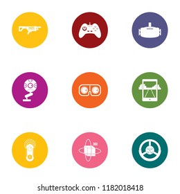 Game reality icons set. Flat set of 9 game reality vector icons for web isolated on white background