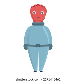 Game red alien icon cartoon vector. Space ufo. Planet ship