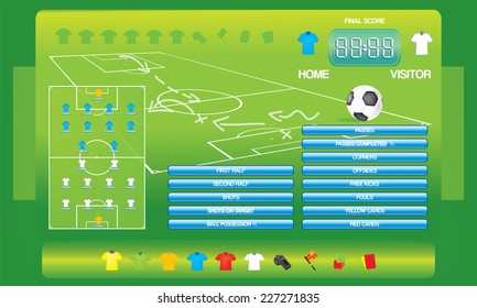 Game report info graphics for football soccer vector illustration/Game report info graphics for football soccer