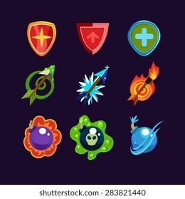 Game resources, weapon icons set