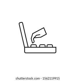 Game retro console, arcade, hand. On white background.